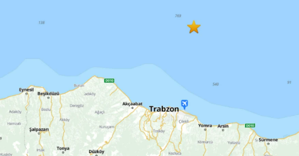 Trabzon’un Ortahisar ilçesi açıklarında 3,8 büyüklüğünde deprem meydana geldi